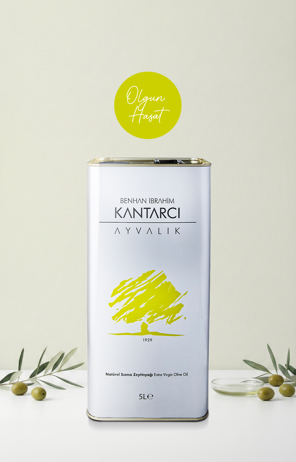Natürel Sızma Zeytinyağı 5L - Soğuk Sıkım, Olgun Hasat (2025-2026)