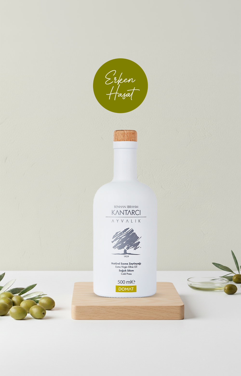 Natürel Sızma DOMAT Zeytinyağı 500 ml - Soğuk Sıkım (2025-2026)