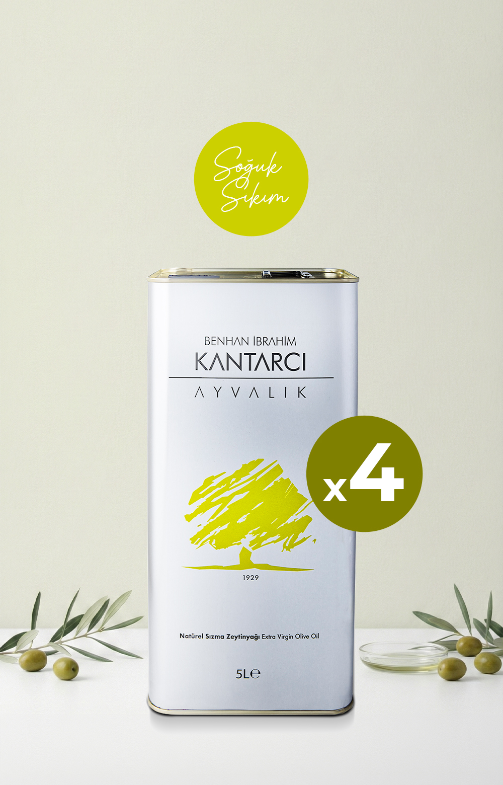 Natürel Sızma Zeytinyağı - Soğuk Sıkım 4'lü Set